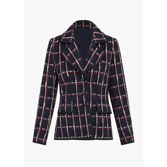 Favorites Daughter The Classic Wool Blend Tweed Jacket Size 8 Prep Office Work - Picture 6 of 14